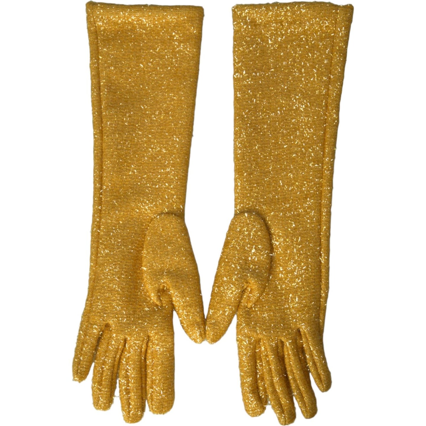 Dolce & Gabbana Gold Lurex Fantasia Mid Arm Length Gloves