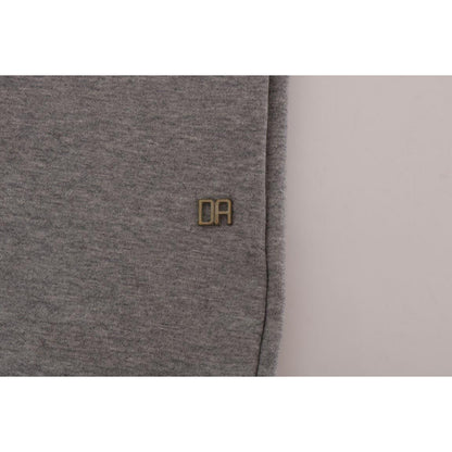 Daniele Alessandrini Gray Pullover Hodded Cotton Sweater