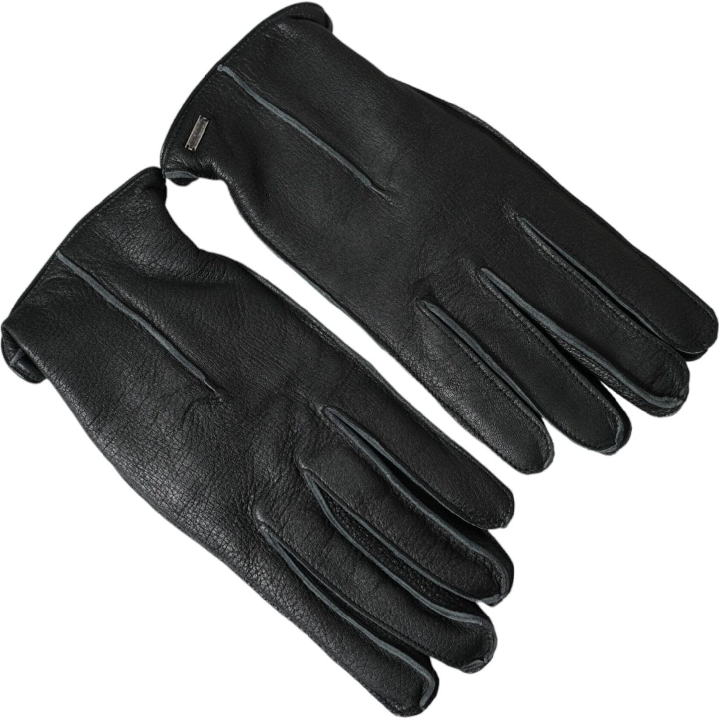 Dolce & Gabbana Black Deer Leather Wrist Length Gloves Dolce & Gabbana