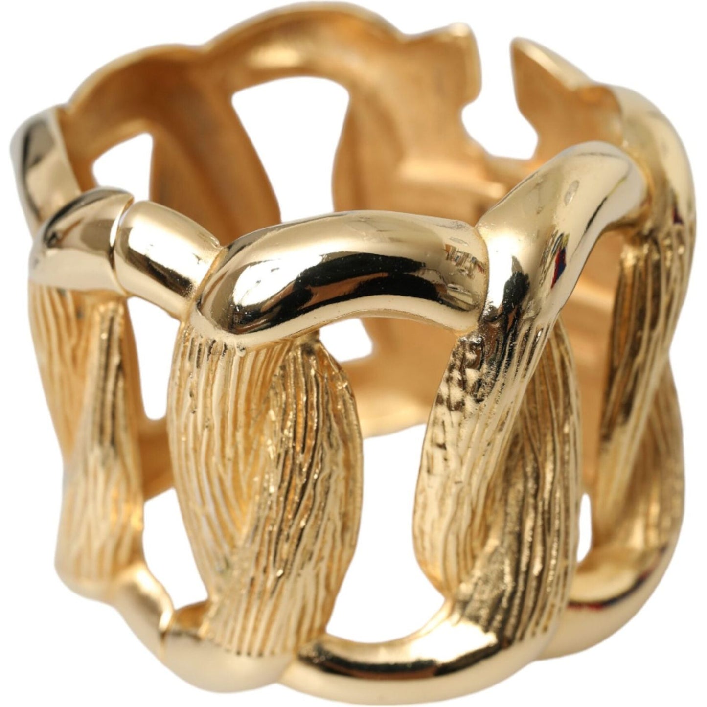 Dolce & Gabbana Gold Tone Vintage Clamper Twisted Loop Bangle Bracelet Dolce & Gabbana