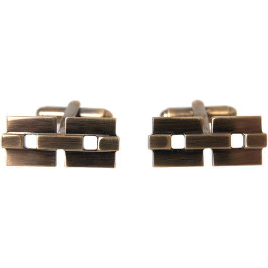 Dolce & Gabbana Gold Plated Brass Square Pin Men Cufflinks Dolce & Gabbana