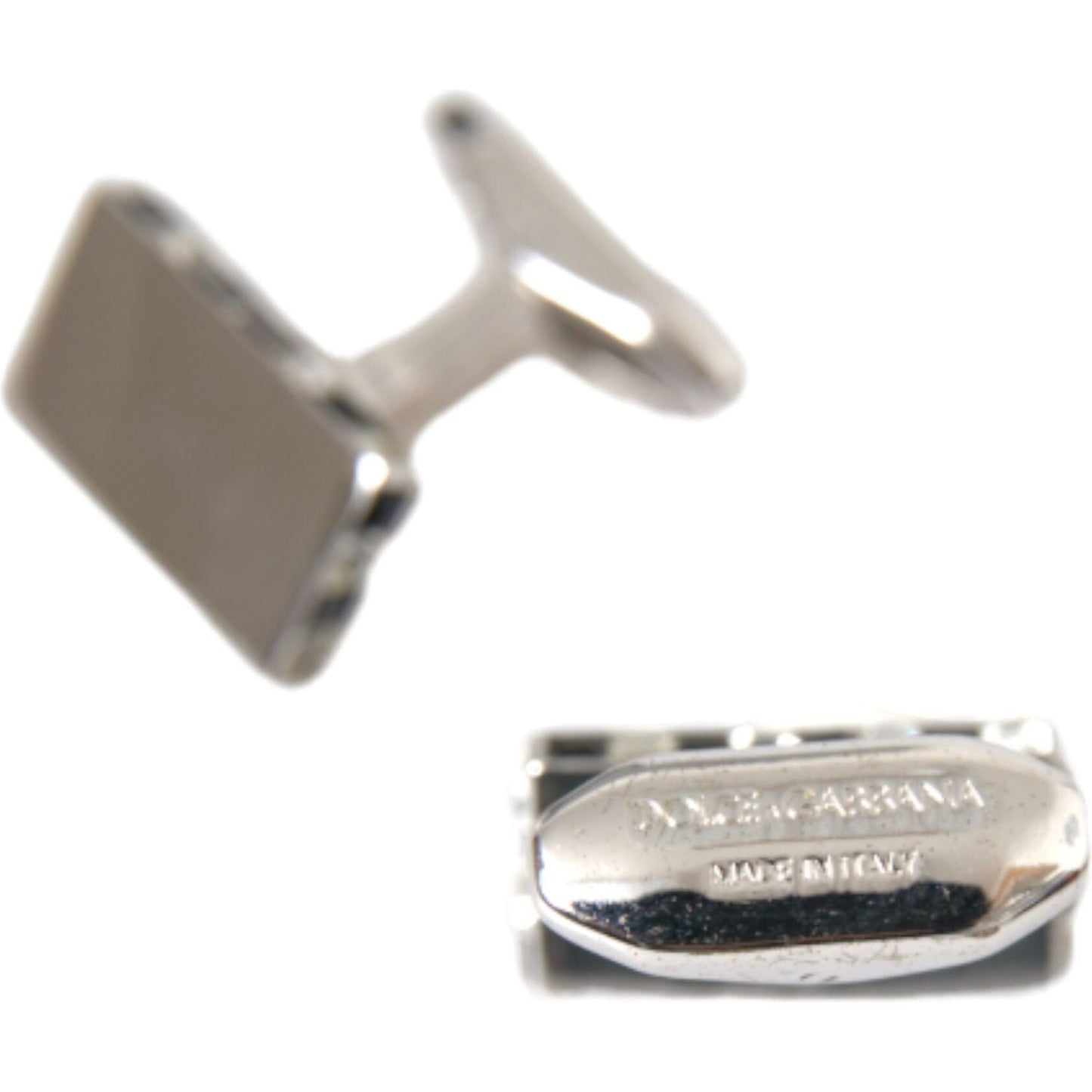 Dolce & Gabbana Silver Plated Metal Brass Pin Men Cufflinks