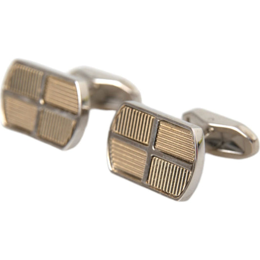 Dolce & Gabbana Silver Gold Plated Metal Brass Pin Cufflinks Dolce & Gabbana