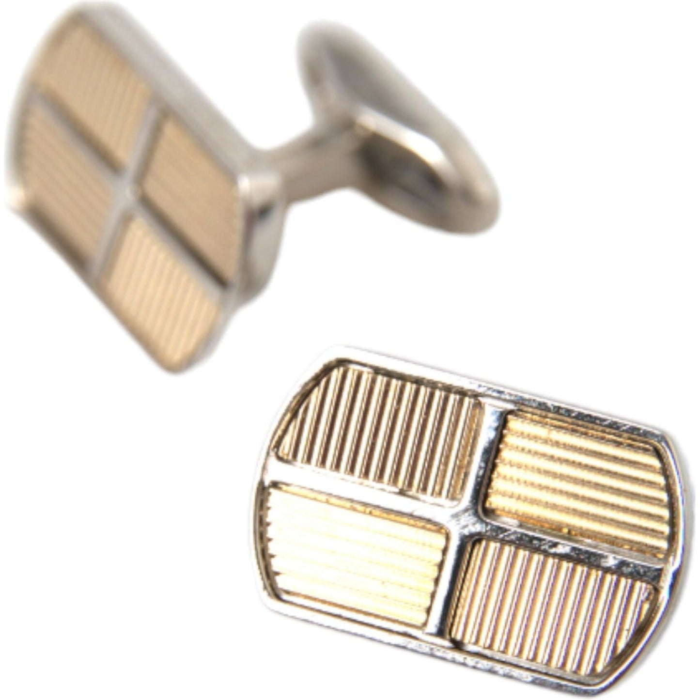 Dolce & Gabbana Silver Gold Plated Metal Brass Pin Cufflinks Dolce & Gabbana