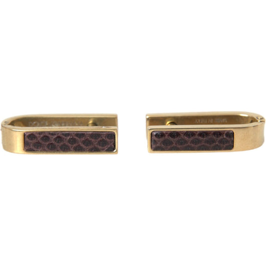 Dolce & Gabbana Gold Plated Metal Brass Pin Men Cufflinks Dolce & Gabbana