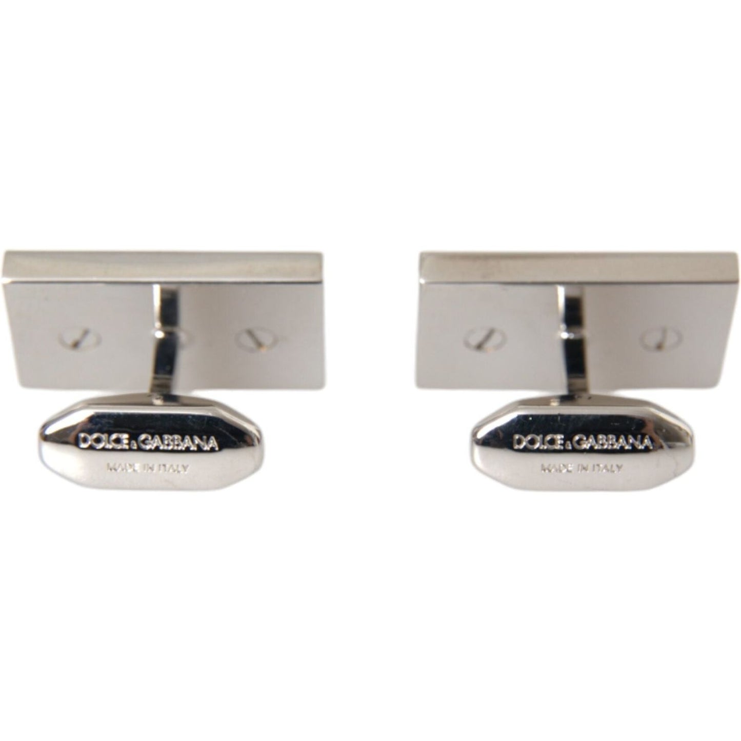 Dolce & Gabbana Silver Gold Plated Brass DG Logo Pin Cufflinks Dolce & Gabbana