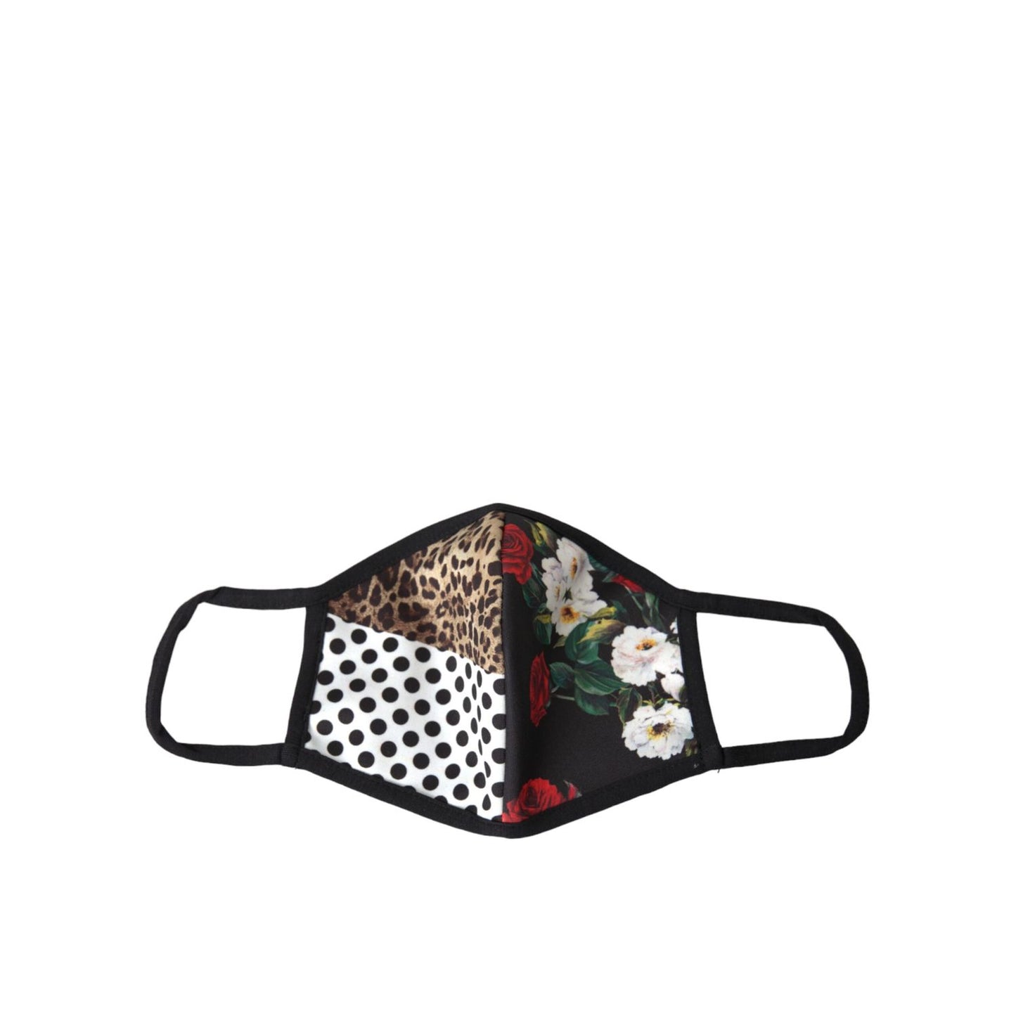 Dolce & Gabbana Multicolor Leopard Floral Elastic Ear Strap Face Mask