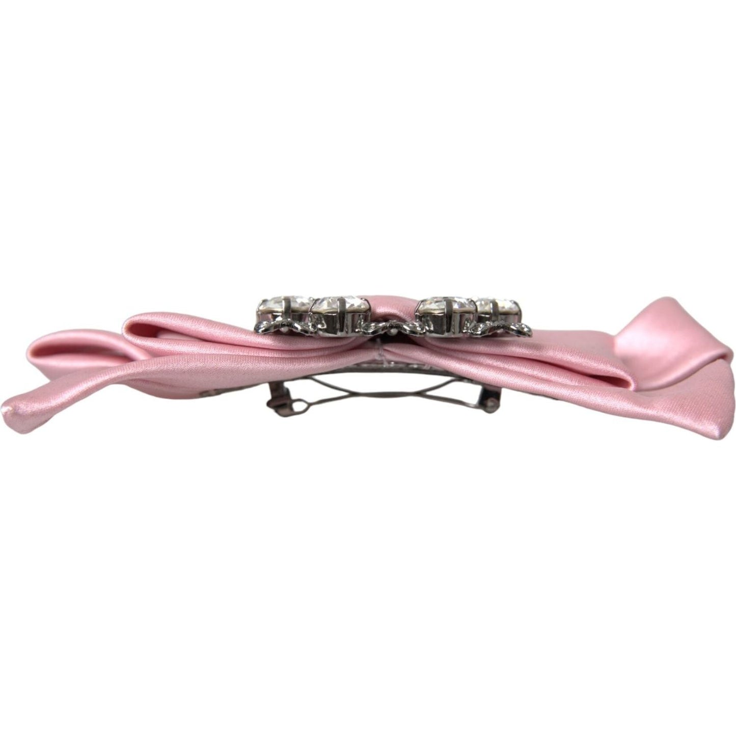 Dolce & Gabbana Pink Satin Crystal Jewelry Brooch Hair Pin Dolce & Gabbana