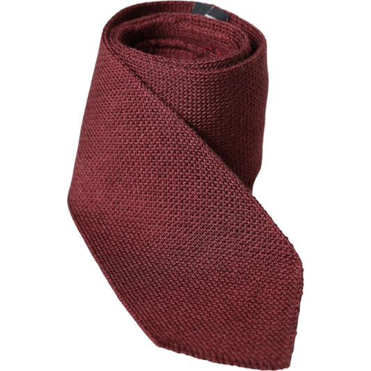 Dolce & Gabbana Bordeaux 100% Silk Patterned Classic Men Tie Dolce & Gabbana