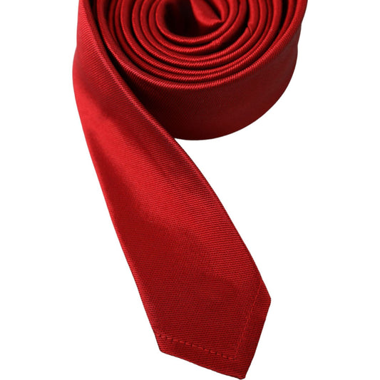 Red Solid Silk Adjustable Tie Men