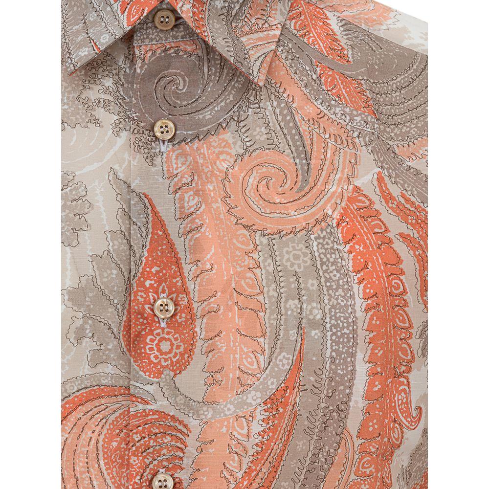 Brioni Orange Cotton Shirt Brioni