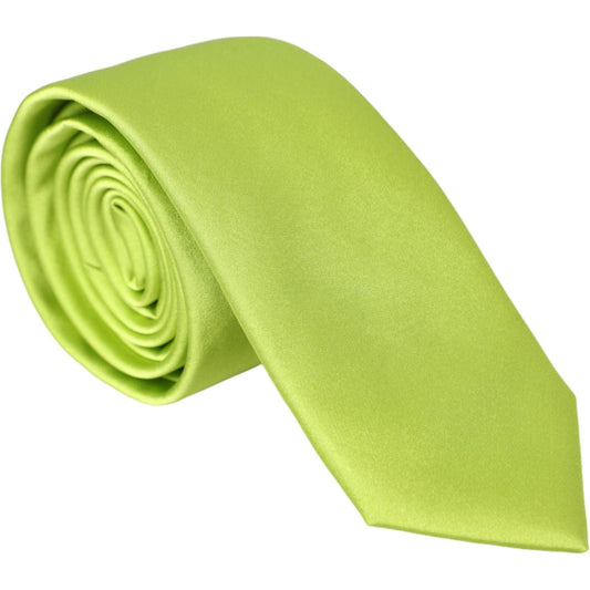 Green Solid Silk Adjustable Tie Men