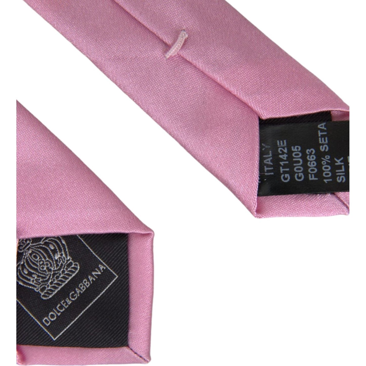 Dolce & Gabbana Pink Solid Silk Adjustable Tie Men Dolce & Gabbana