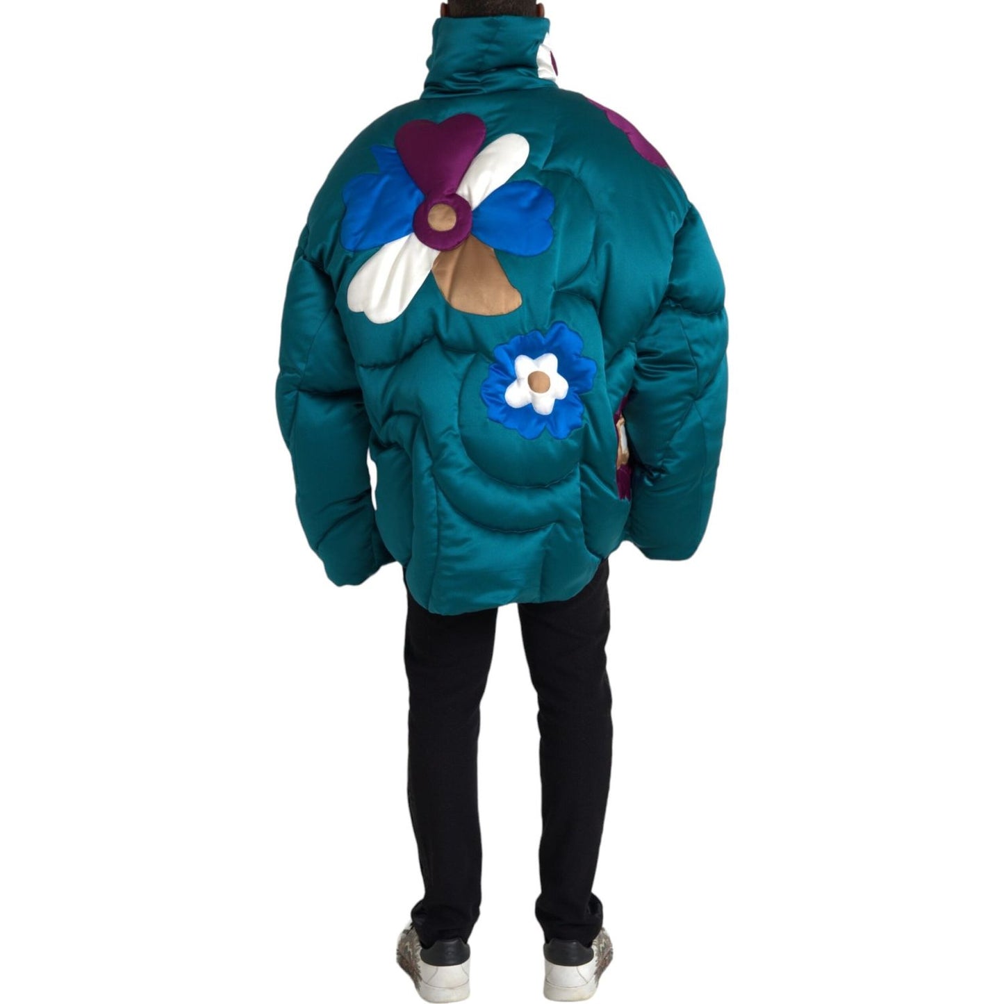 Dolce & Gabbana Multicolor Floral Windbreaker Puffer Jacket Dolce & Gabbana