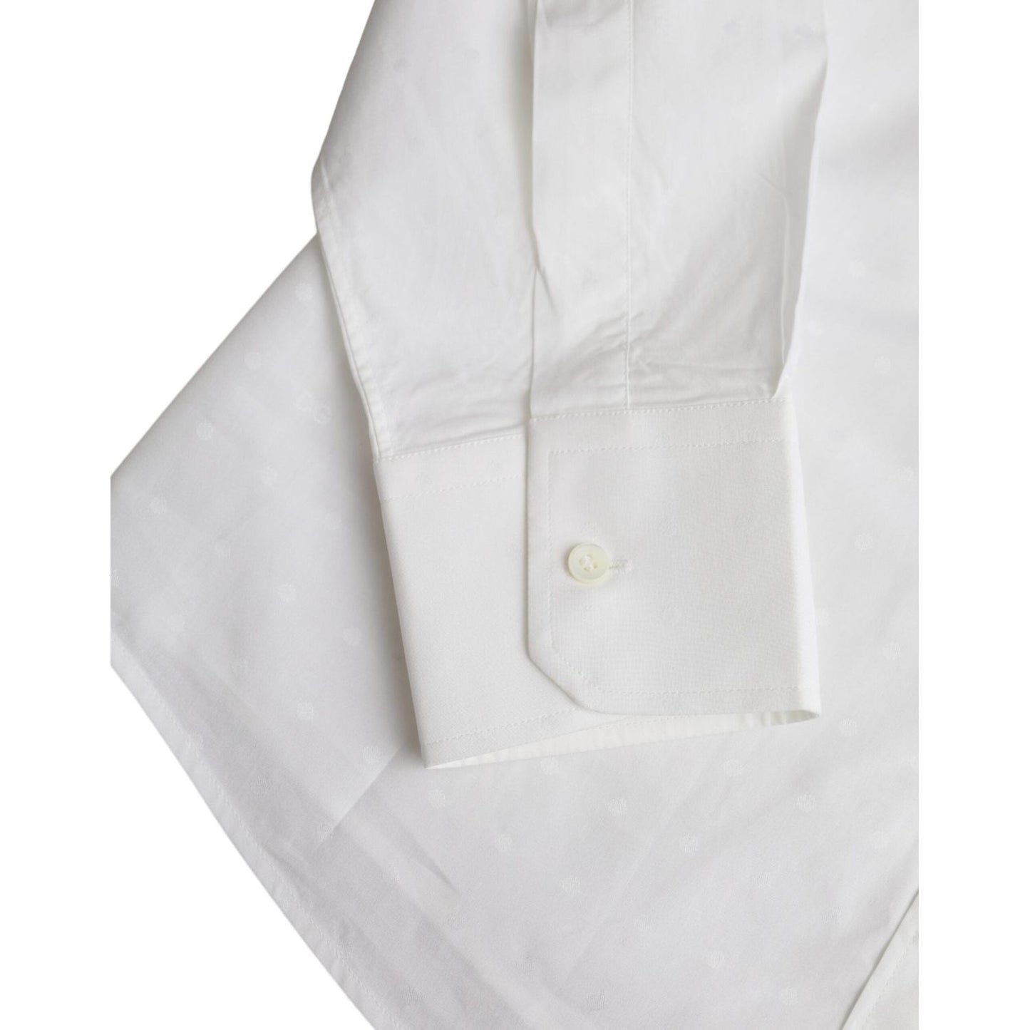 Dolce & Gabbana White Logo Cotton Men Dress GOLD Shirt Dolce & Gabbana