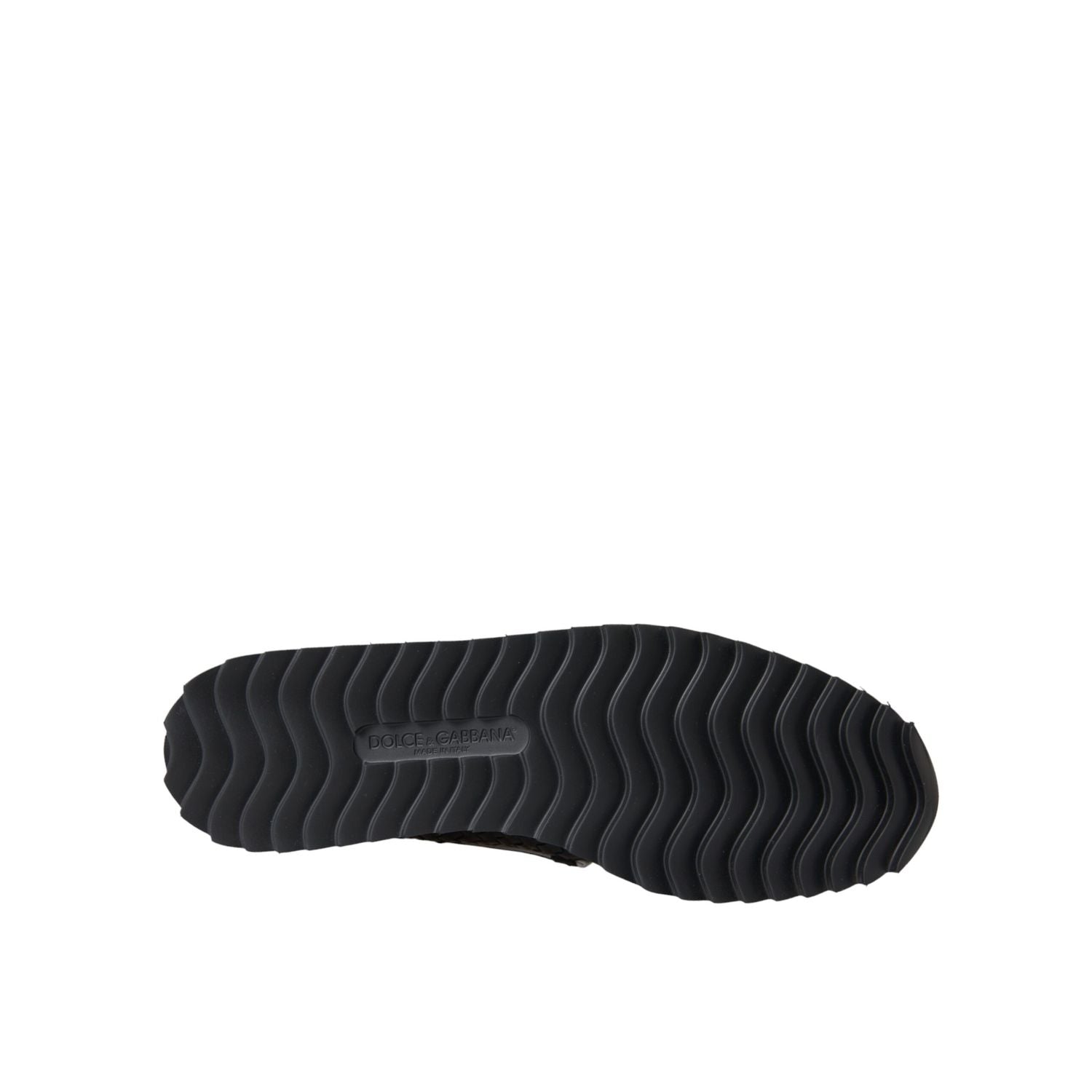 Dolce & Gabbana Black Woven Buffalo Leather Men Loafers Shoes