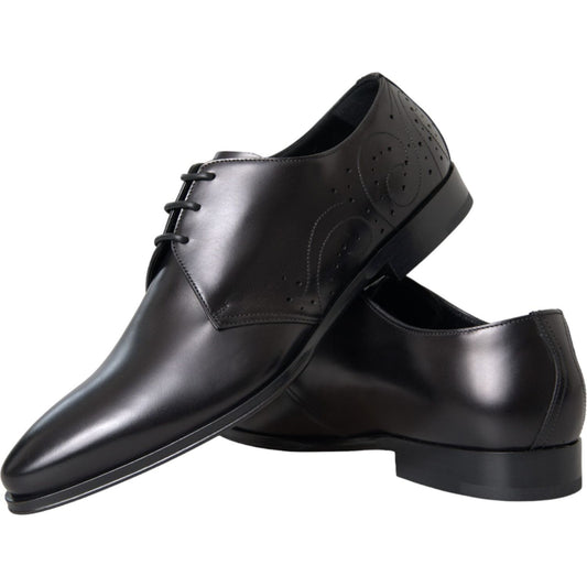 Black Leather Derby Men Formal Shoes Dress