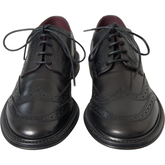 Black Leather Oxford Wingtip Formal Men Shoes