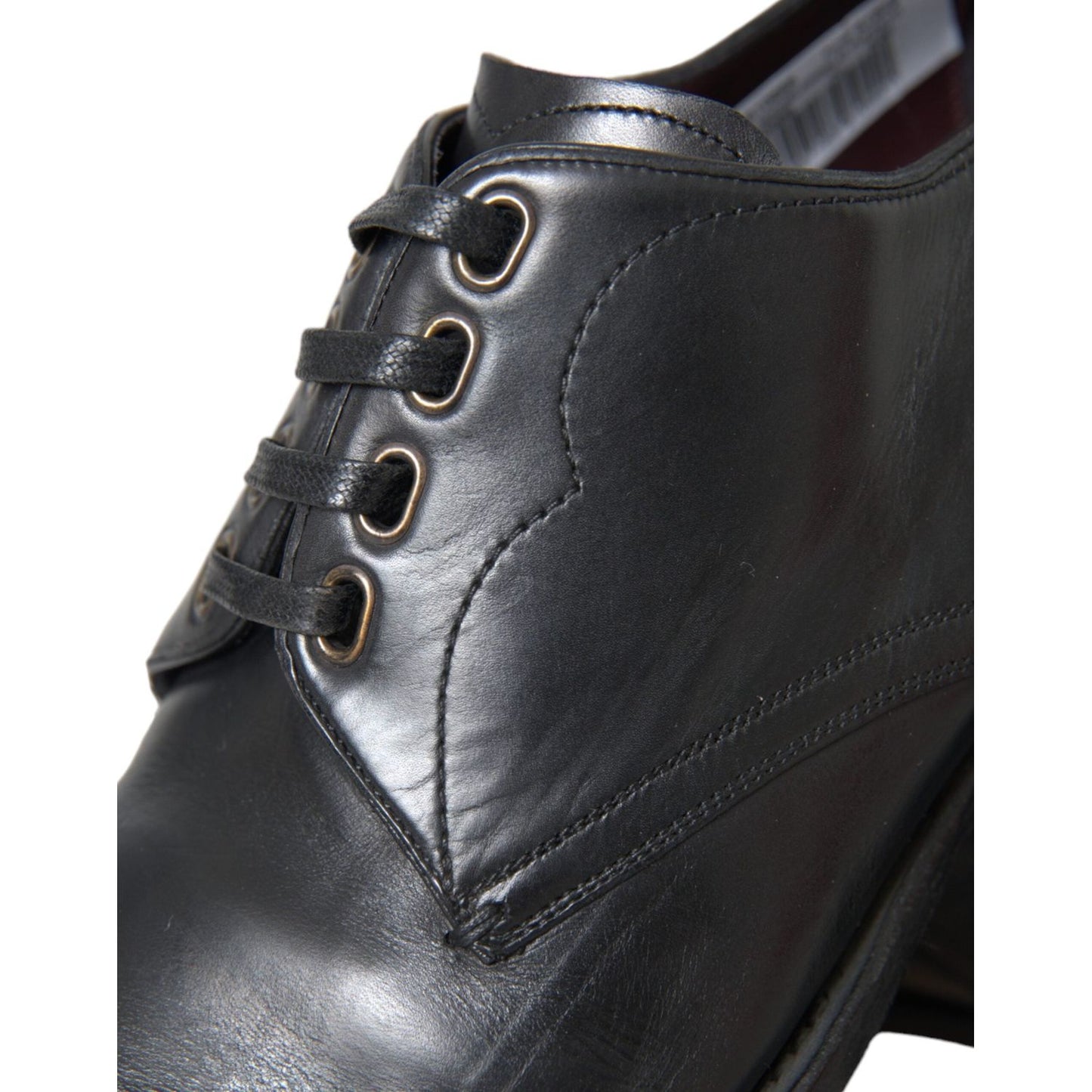 Dolce & Gabbana Black Leather Derby Formal Dress Men Shoes Dolce & Gabbana