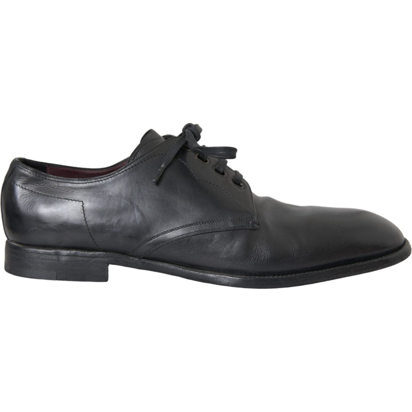 Dolce & Gabbana Black Leather Derby Formal Dress Men Shoes Dolce & Gabbana