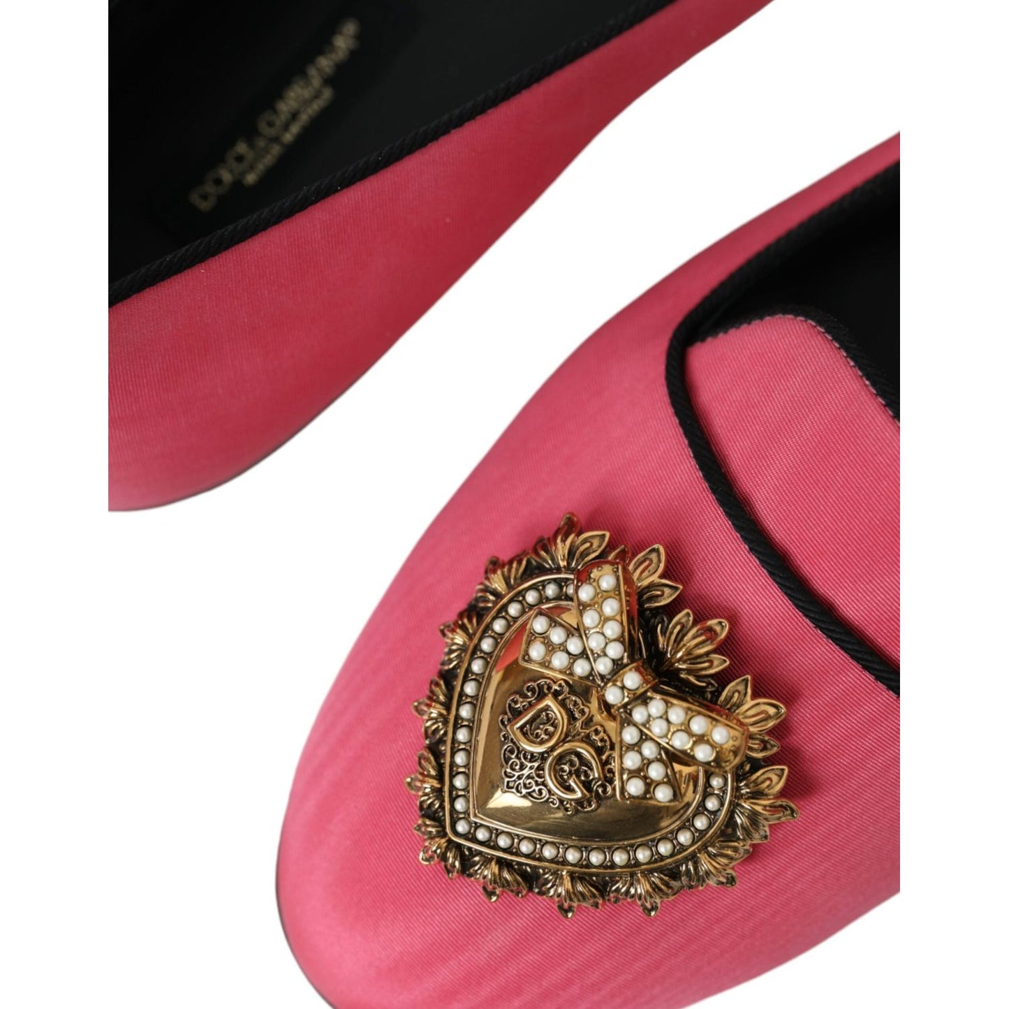 Dolce & Gabbana Pink Velvet Slip On Loafers Flats Shoes Dolce & Gabbana