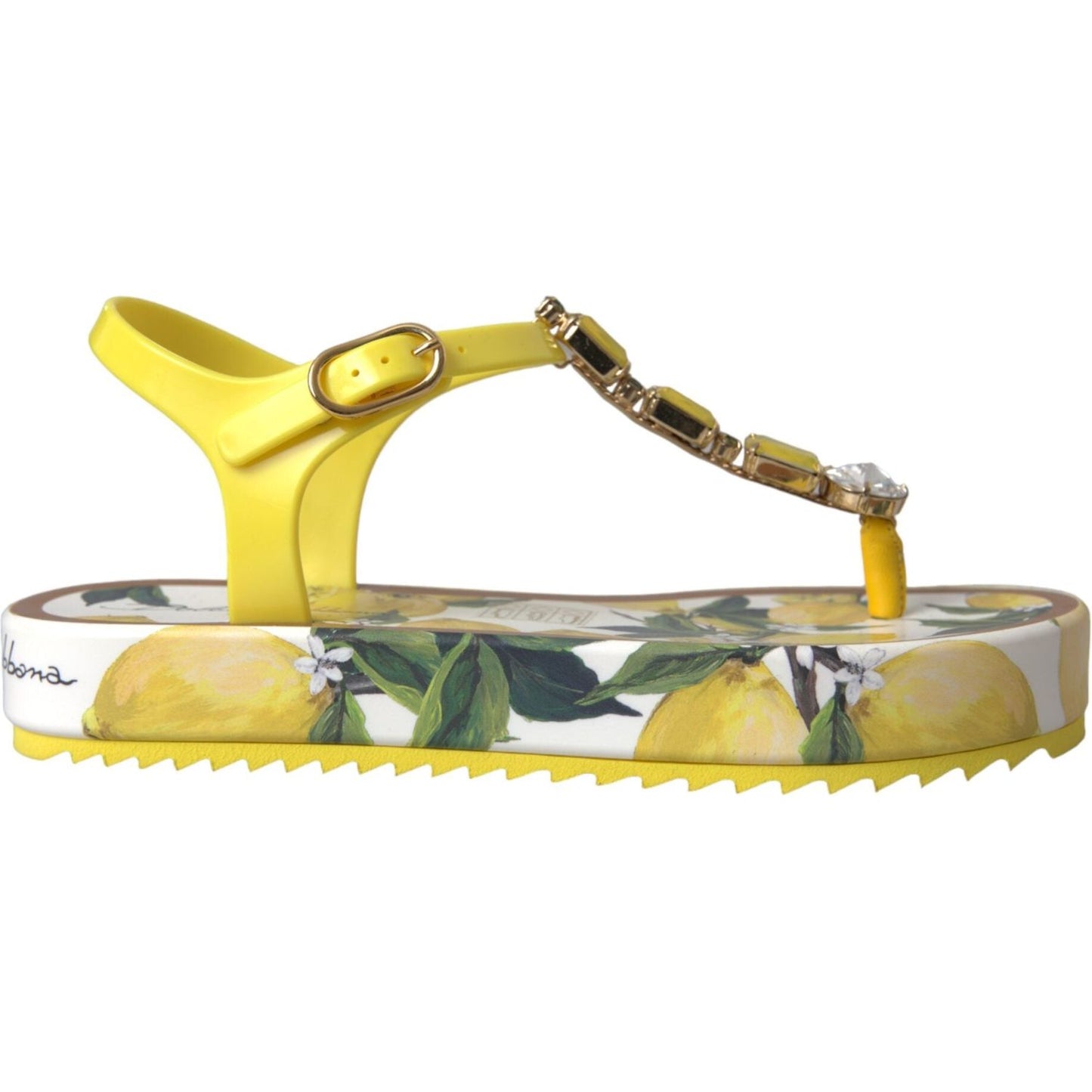 Dolce & Gabbana Yellow Lemon Beachwear Flats Sandals Shoes Dolce & Gabbana