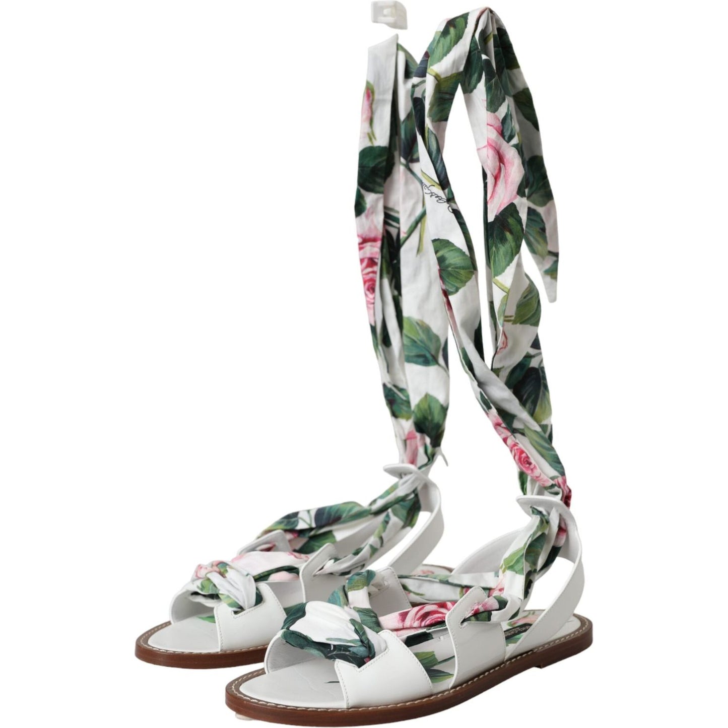 Dolce & Gabbana Multicolor Floral Print Ankle Wrap Sandals Shoes Dolce & Gabbana