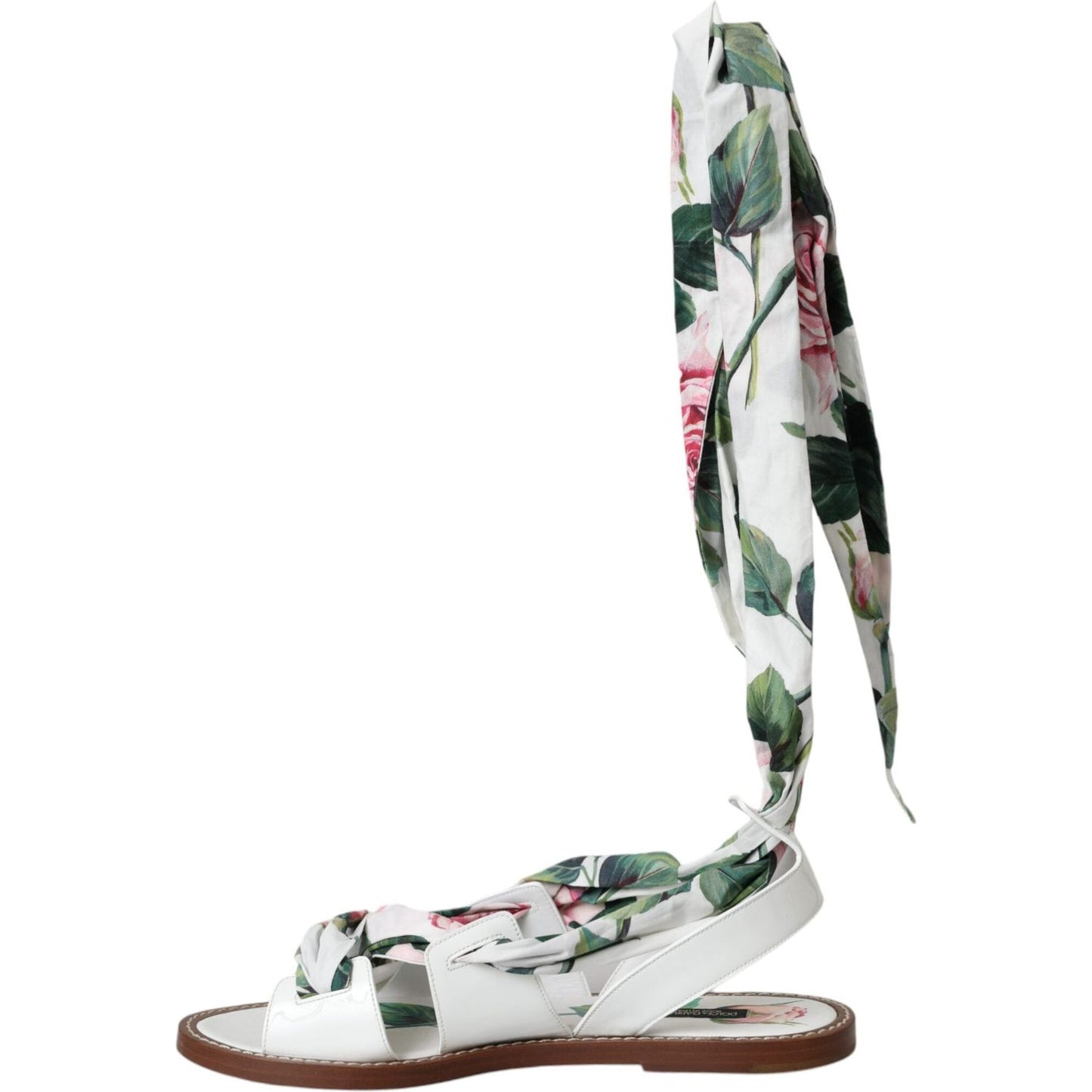 Dolce & Gabbana Multicolor Floral Print Ankle Wrap Sandals Shoes Dolce & Gabbana