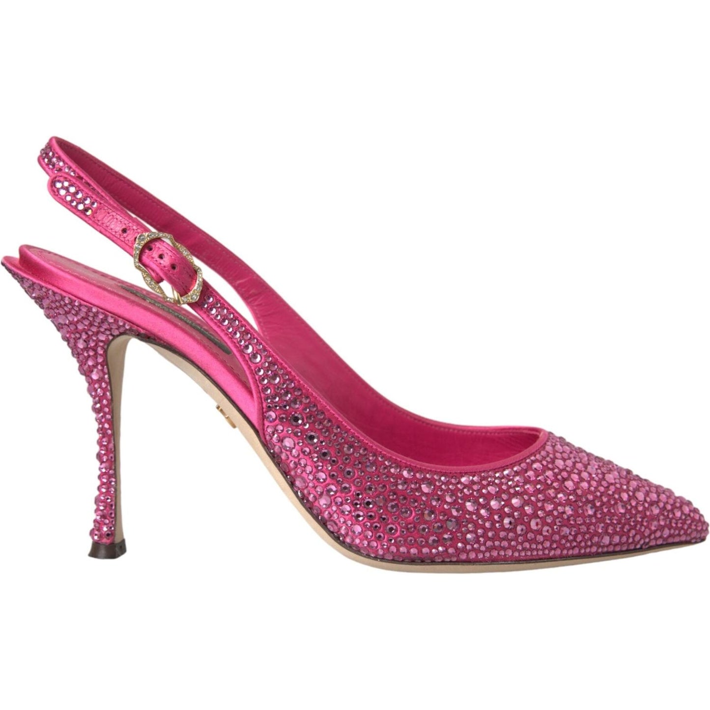 Dolce & Gabbana Pink Strass Crystal Heels Slingbacks Shoes Dolce & Gabbana