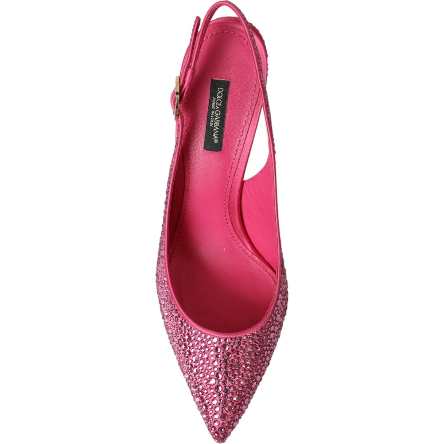 Dolce & Gabbana Pink Strass Crystal Heels Slingbacks Shoes Dolce & Gabbana