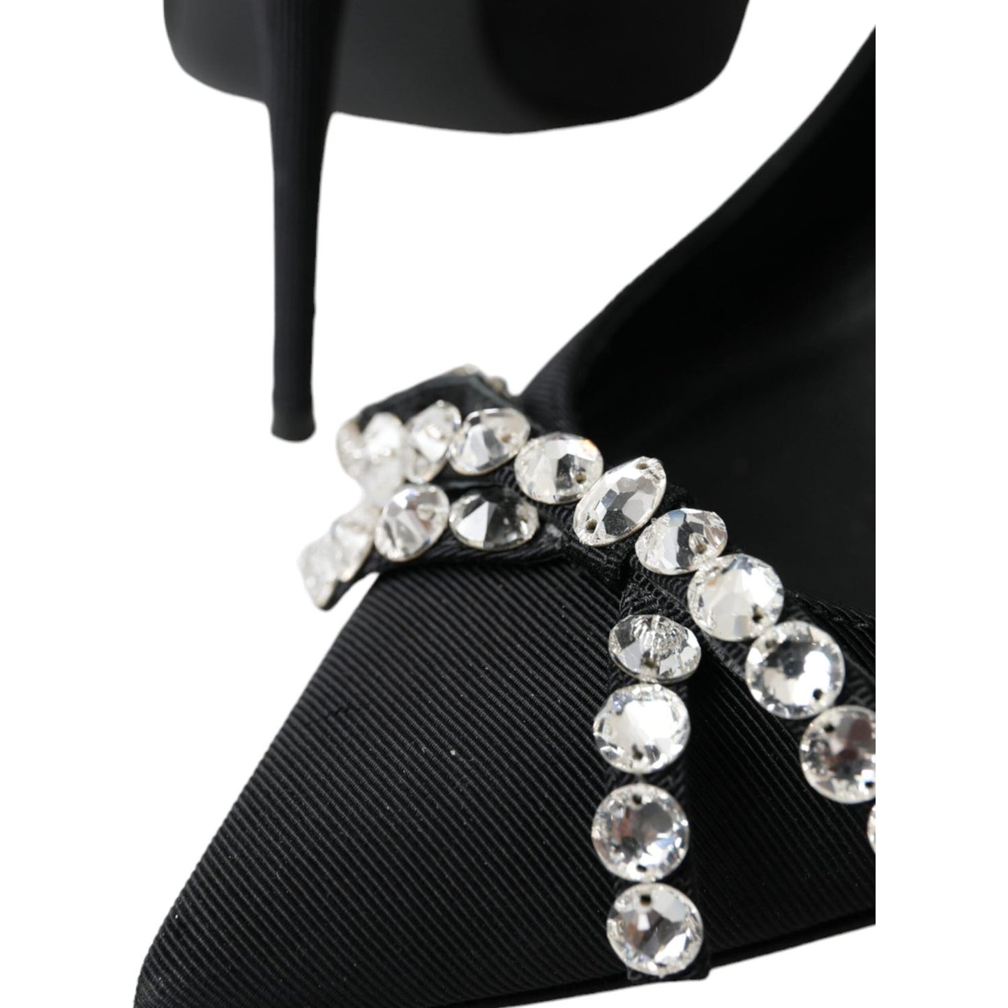 Dolce & Gabbana Black Crystal Embellished Slingback Shoes Dolce & Gabbana