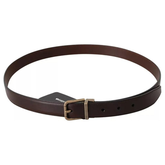 Brown Leather Gold Buckle Men Belt