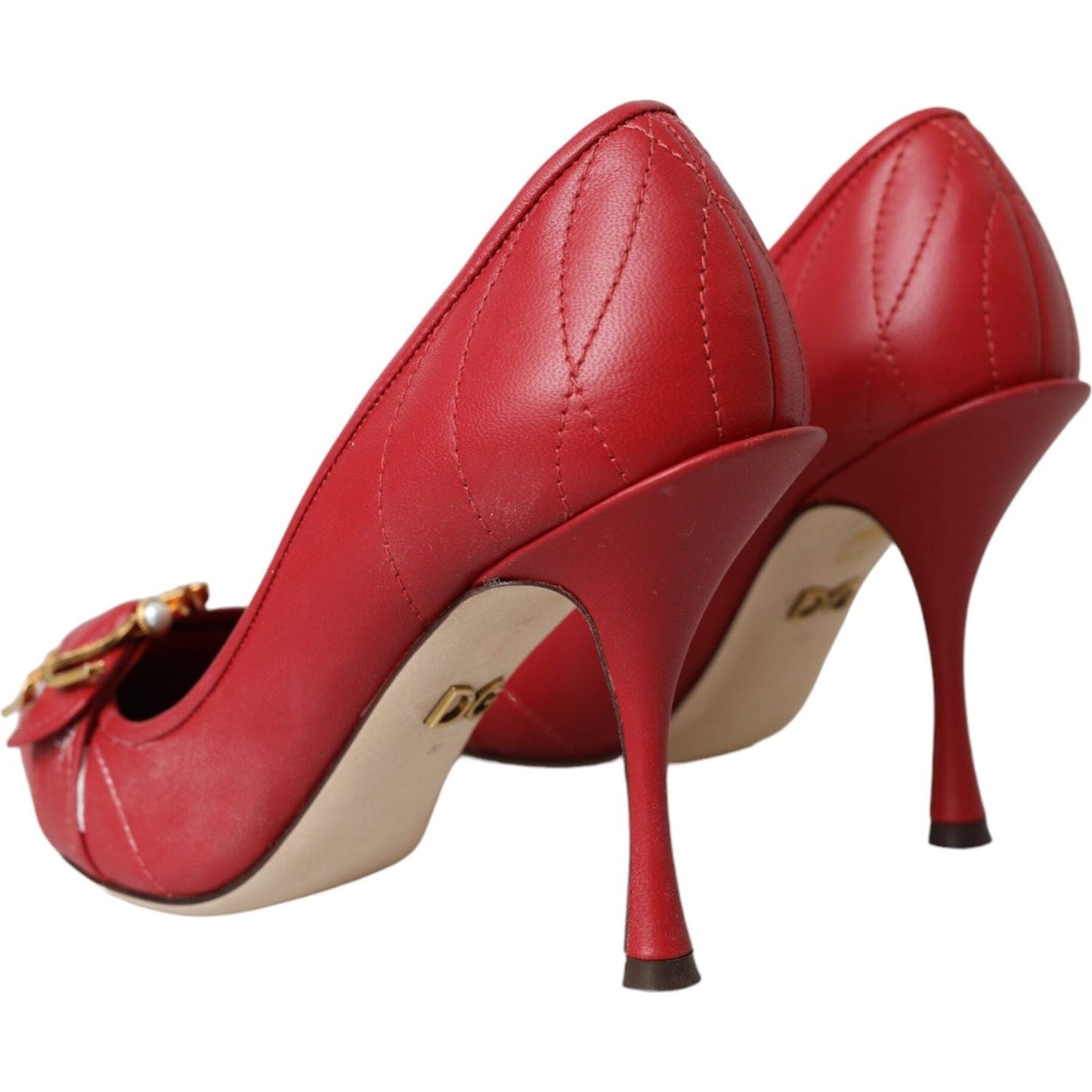 Dolce & Gabbana Red Devotion Leather Heels Pumps Shoes Dolce & Gabbana