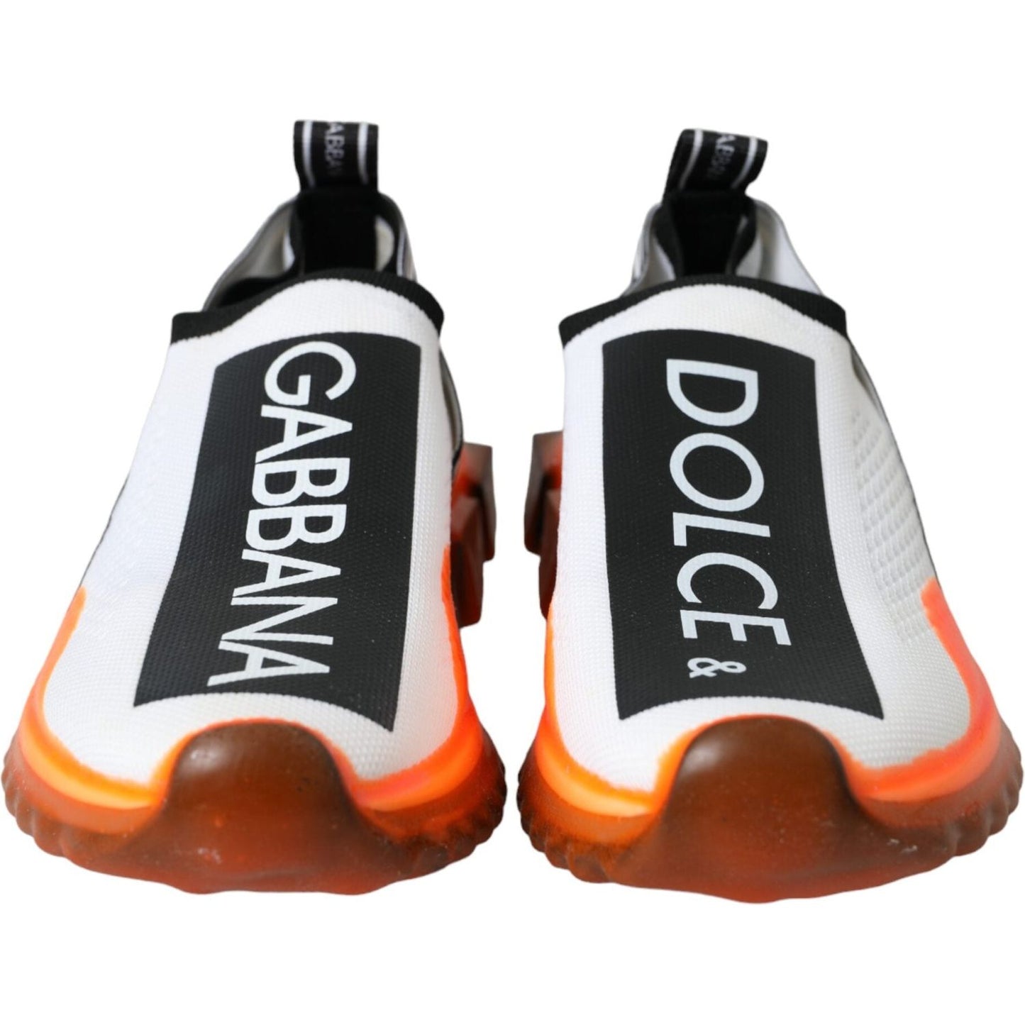 Dolce & Gabbana Black White Orange Slip On Sorrento Sneakers Shoes Dolce & Gabbana