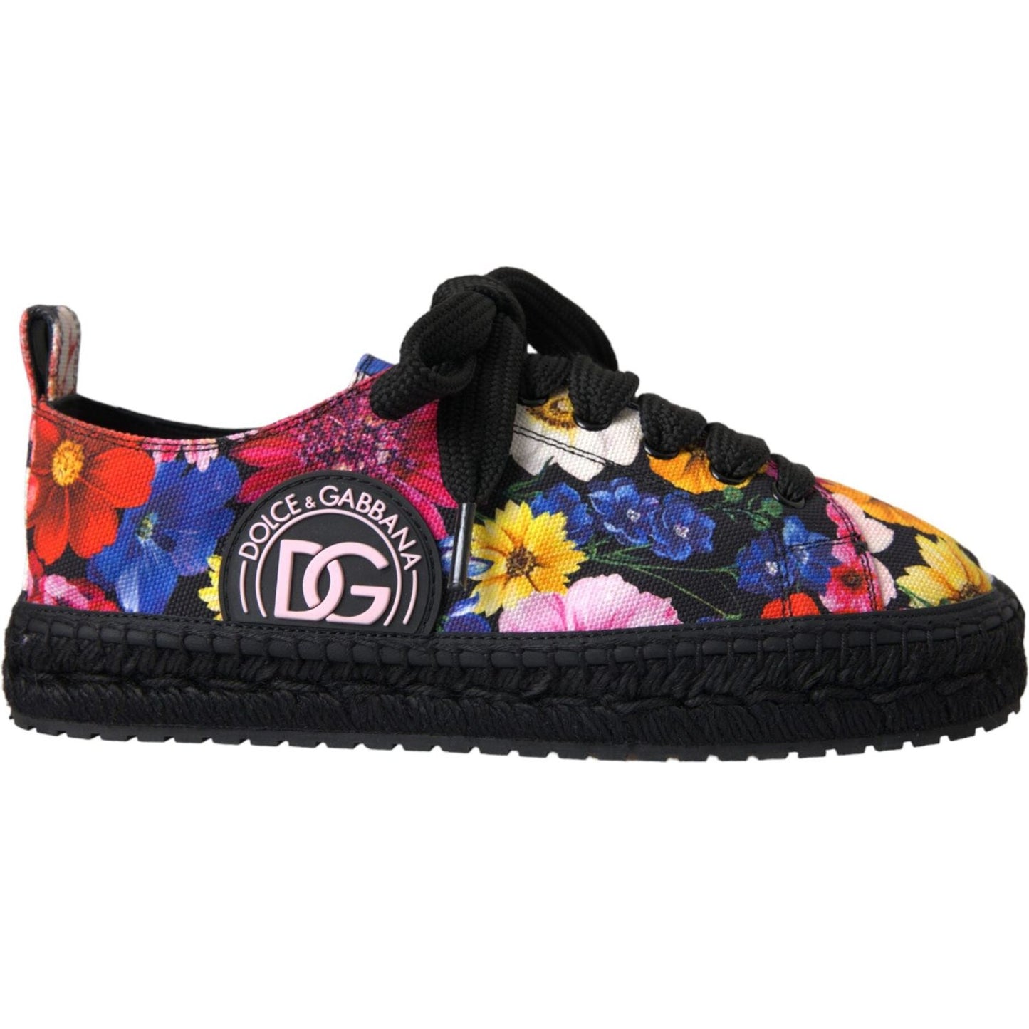 Dolce & Gabbana Multicolor Canvas Floral Espadrilles Sneakers Shoes Dolce & Gabbana