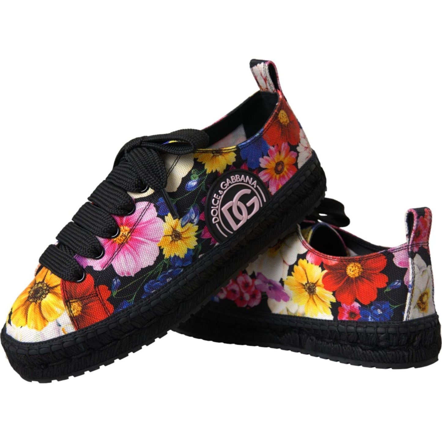 Dolce & Gabbana Multicolor Canvas Floral Espadrilles Sneakers Shoes Dolce & Gabbana