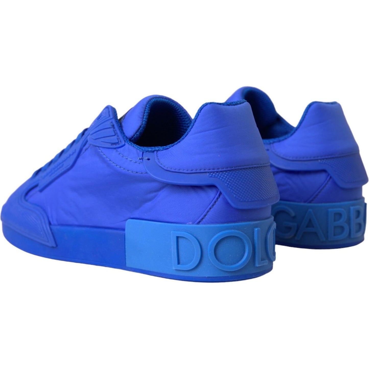 Dolce & Gabbana Blue Leather Fabric Low Top Sneakers Shoes Dolce & Gabbana