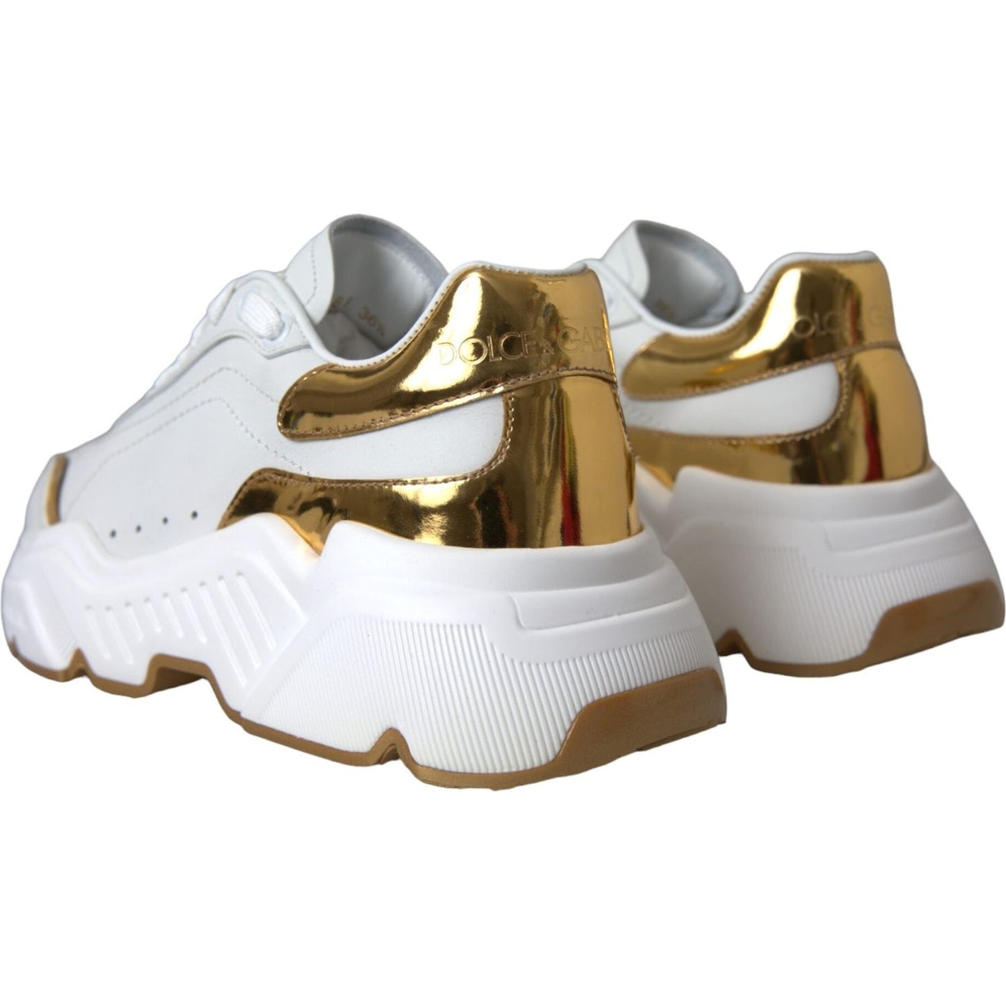 Dolce & Gabbana White Gold Low Top Daymaster Sneakers Women Shoes Dolce & Gabbana