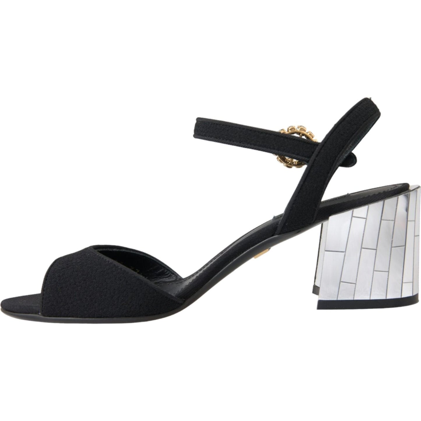 Dolce & Gabbana Black Crystal Ankle Strap Keira Sandal Shoes Dolce & Gabbana