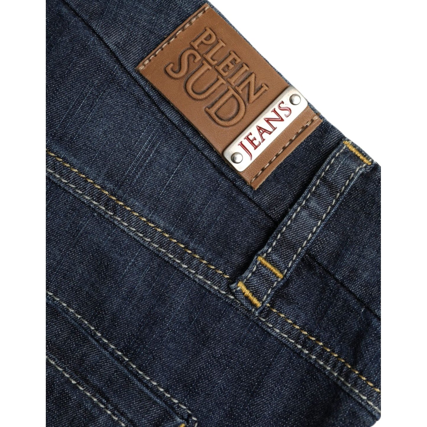 PLEIN SUD Dark Blue Cotton Bootcut Denim Jeans PLEIN SUD