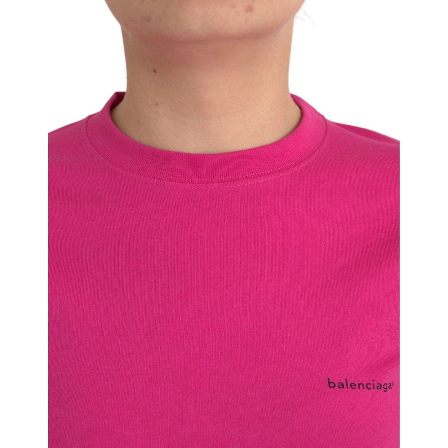 Balenciaga Pink Cotton Crew Neck Short Sleeves Tee Top T-shirt Balenciaga