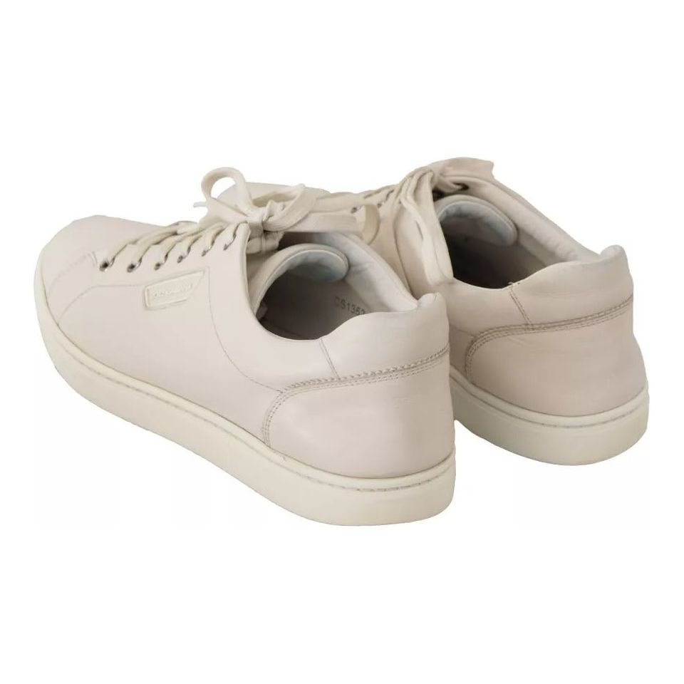 Dolce & Gabbana White Casual Leather Logo Men Sneakers Shoes Dolce & Gabbana