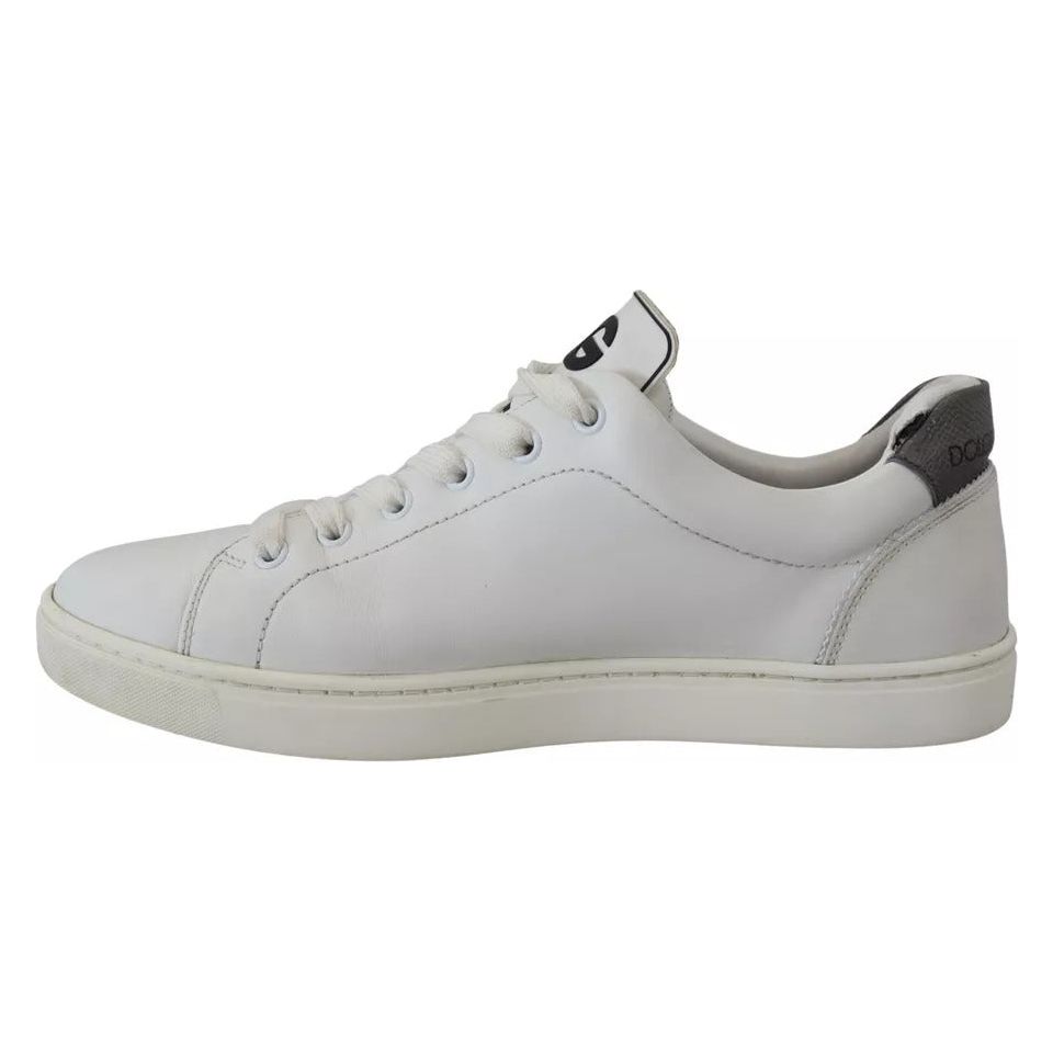 Dolce & Gabbana White Leather Heart Low Top Sneakers Casual Shoes Dolce & Gabbana