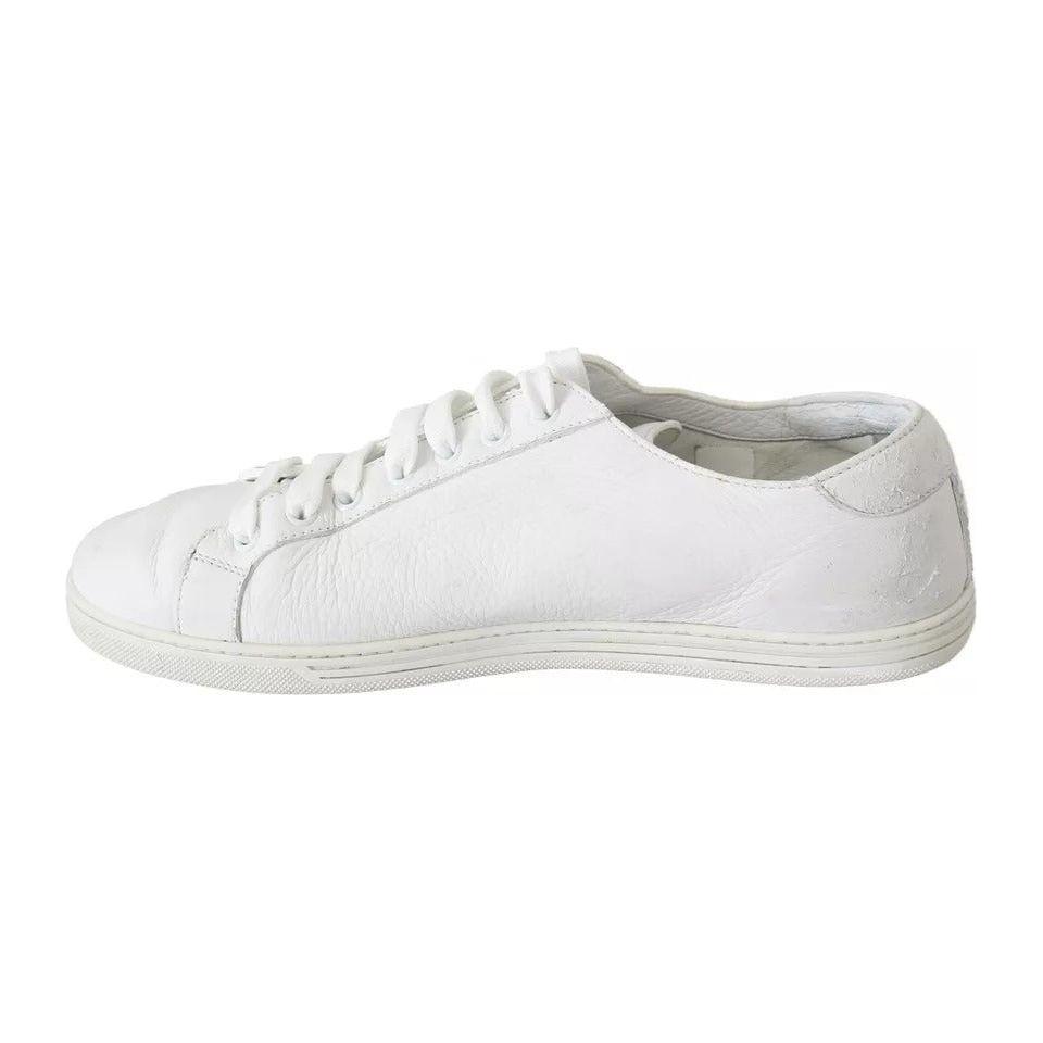 Dolce & Gabbana White Saint Tropez Lace Up Men Sneakers Men Shoes Dolce & Gabbana