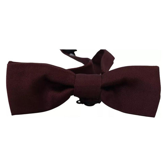 Dolce & Gabbana Bordeaux Silk Adjustable Neck Men Bow Tie