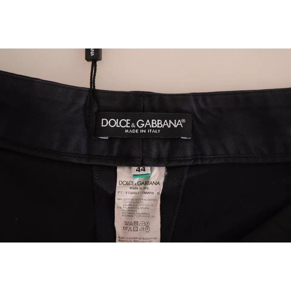 Dolce & Gabbana Black Cotton Cropped Capri Pants Dolce & Gabbana