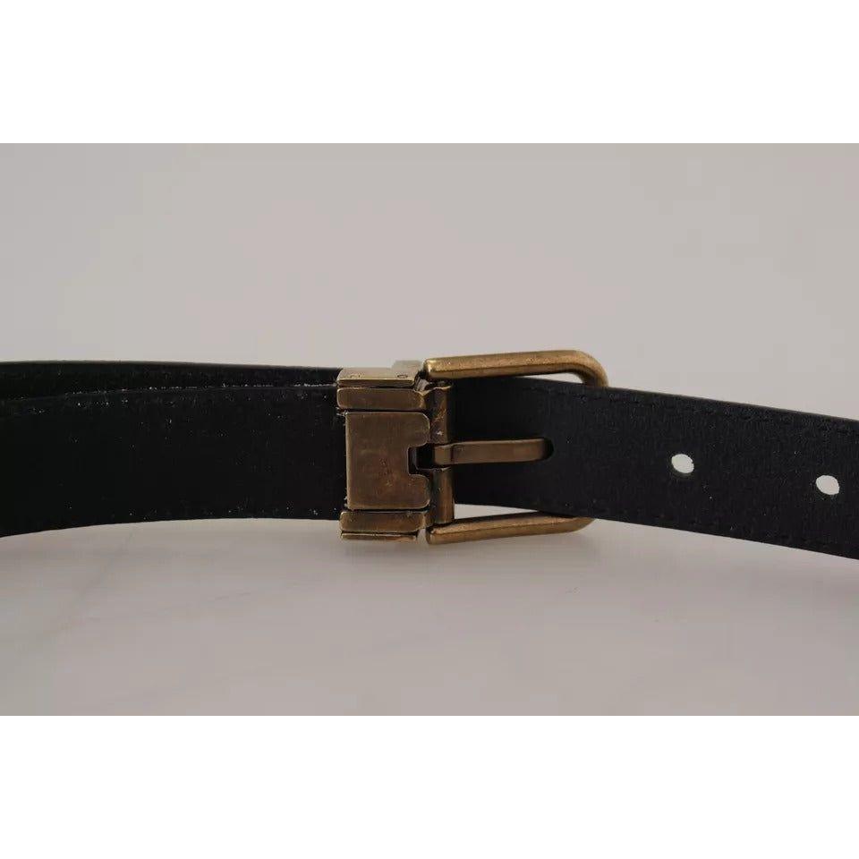 Dolce & Gabbana Beige Velvet Leather Gold Tone Metal Buckle Belt Dolce & Gabbana