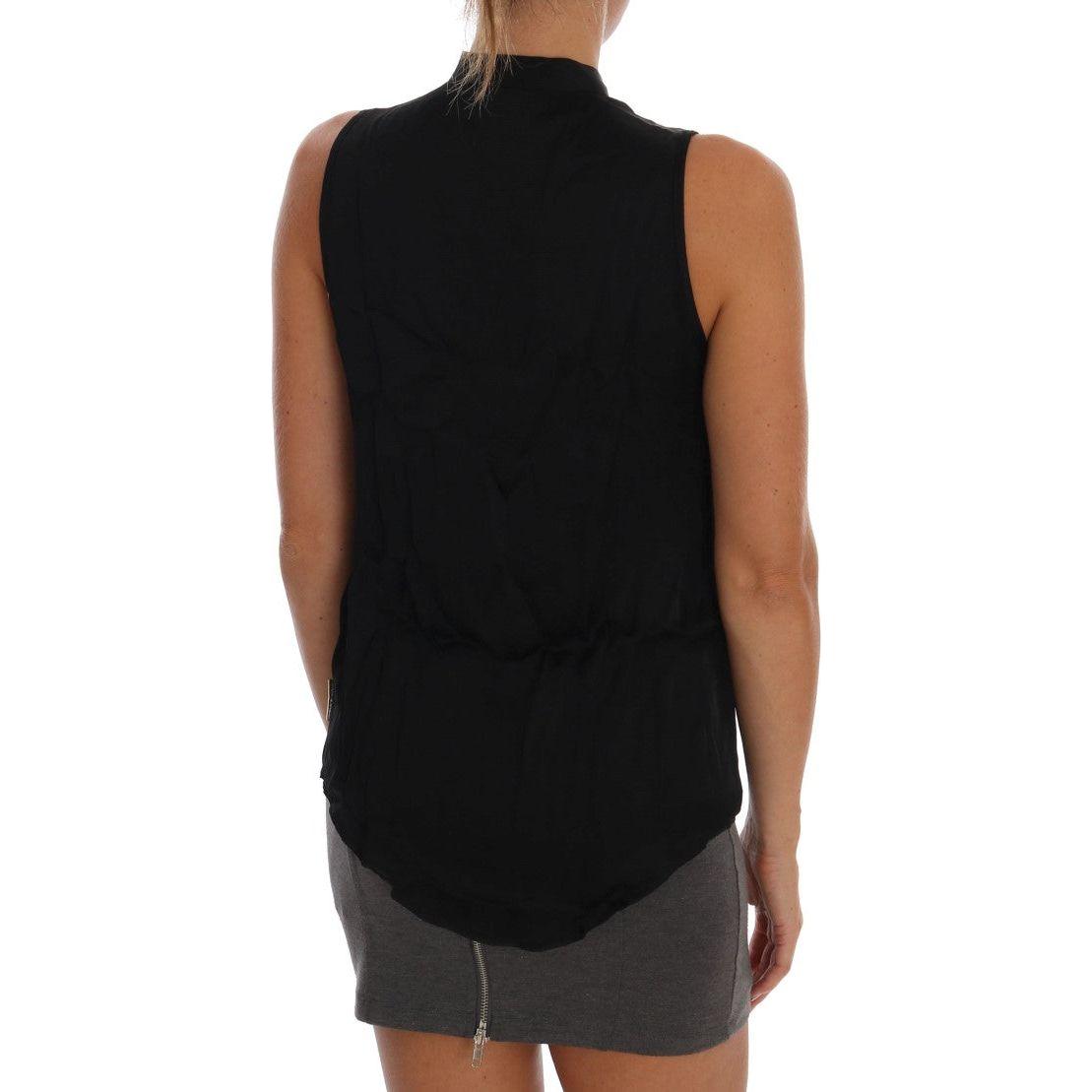 Versace Jeans Chic Sleeveless Black Shirt Blouse Blouse Top Versace Jeans