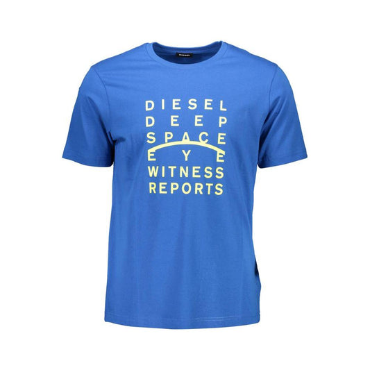 Diesel Sleek Blue Crew Neck Cotton Tee Diesel