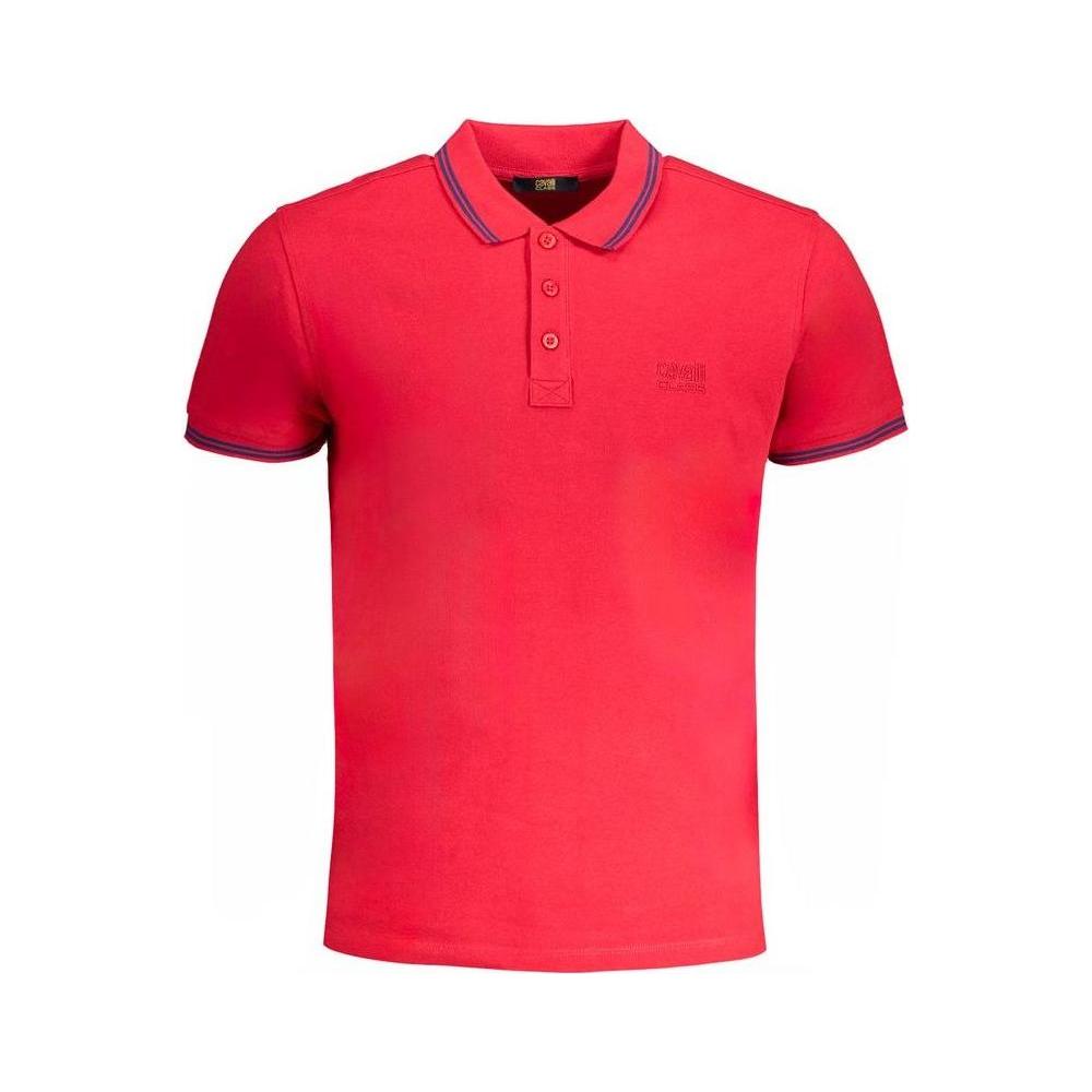 Cavalli Class Red Cotton Polo Shirt Cavalli Class